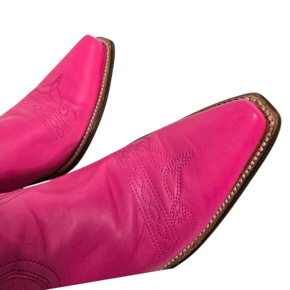 Corral Western Boots Pink Fuchsia Snip Cowboy Cowgirl Tall Leather Embroidery 8 - Picture 13 of 16